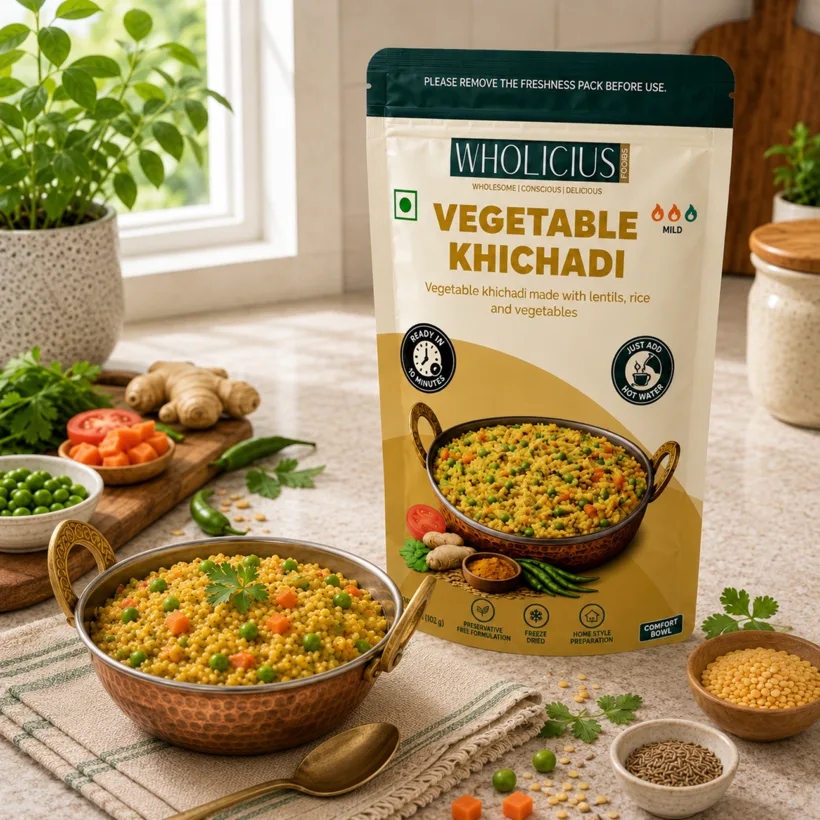 Vegetable Khichadi, prepared
